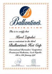 1998 Diplom za účast Ballantines Hot Cup 1998